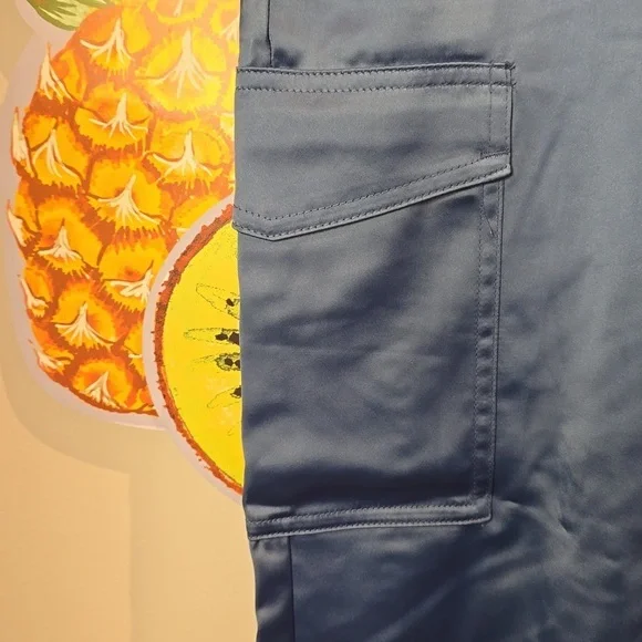 Torrid - Relaxed Taper Satin Cargo Pant in Blue Horizon​​​​ - Picture 4 of 12